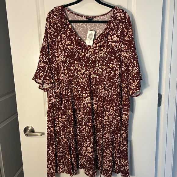 Torrid Size 3 Mini Rayon Slub Ruffle Neckline Dress - Picture 9 of 9